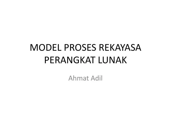 model proses rekayasa perangkat lunak