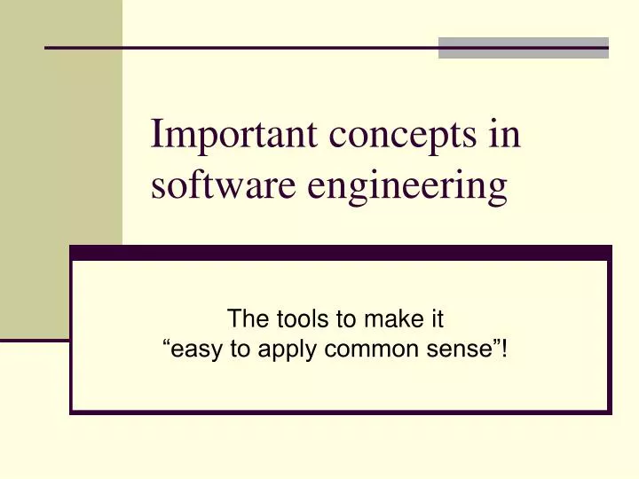 important concepts in software engineering