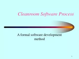 Cleanroom Software Process