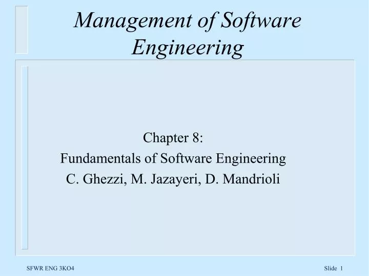 management of software engineering