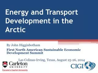 Energy and Transport Development in the Arctic
