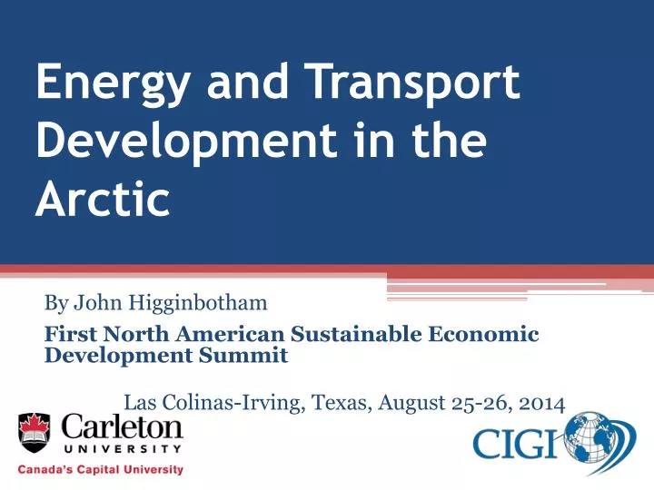energy and transport development in the arctic