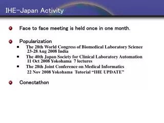 IHE-Japan Activity