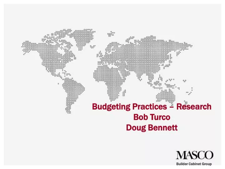 budgeting practices research bob turco doug bennett