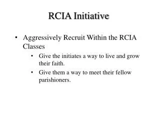 RCIA Initiative