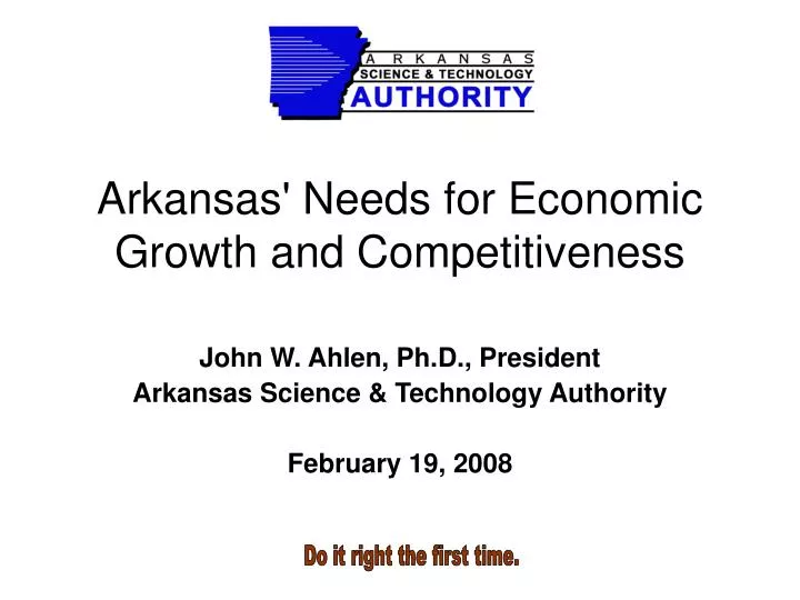 arkansas needs for economic growth and competitiveness