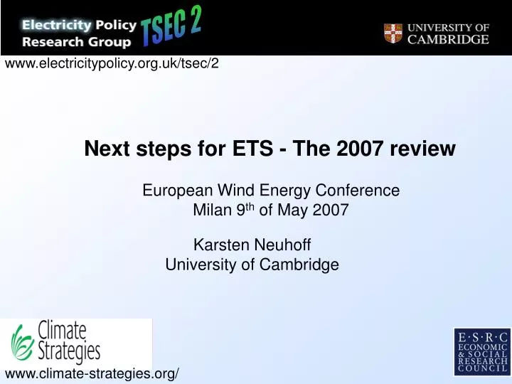 next steps for ets the 2007 review
