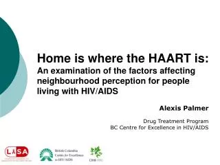 Alexis Palmer Drug Treatment Program BC Centre for Excellence in HIV/AIDS