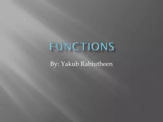 Functions