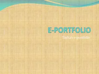 E-PORTFOLIO