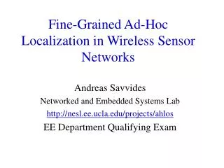 Fine-Grained Ad-Hoc Localization in Wireless Sensor Networks