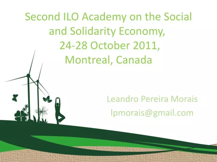 second ilo academy on the social and solidarity economy 24 28 october 2011 montreal canada