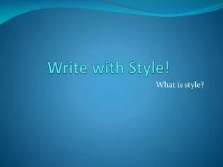 Write with Style!
