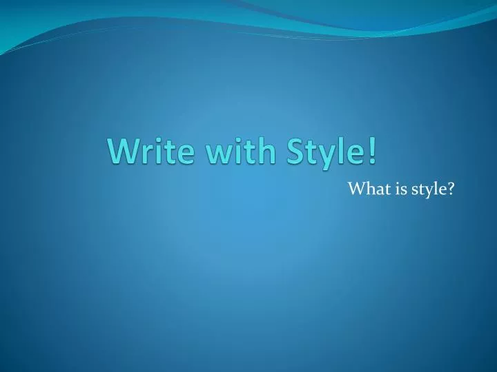 write with style