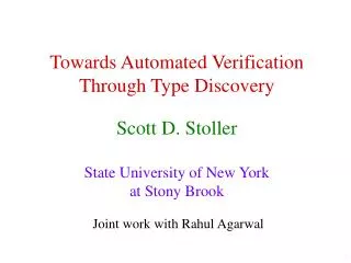 Towards Automated Verification Through Type Discovery