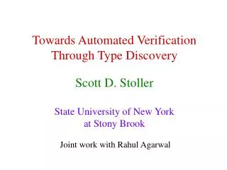 towards automated verification through type discovery