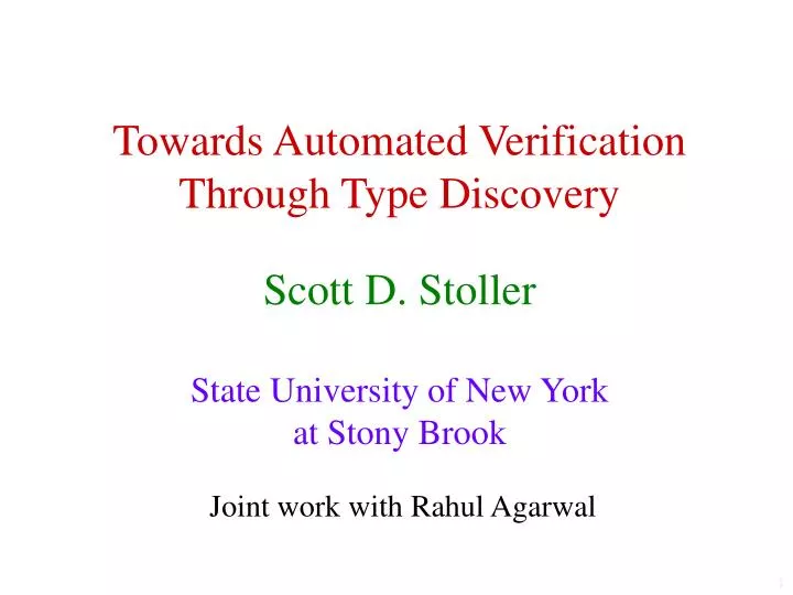 towards automated verification through type discovery