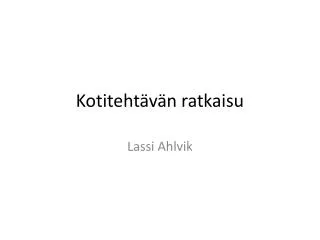 kotiteht v n ratkaisu