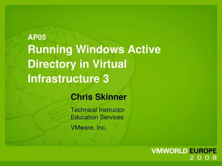 ap05 running windows active directory in virtual infrastructure 3