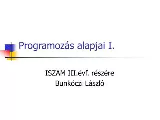 programoz s alapjai i