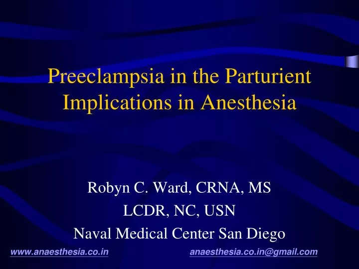preeclampsia in the parturient implications in anesthesia