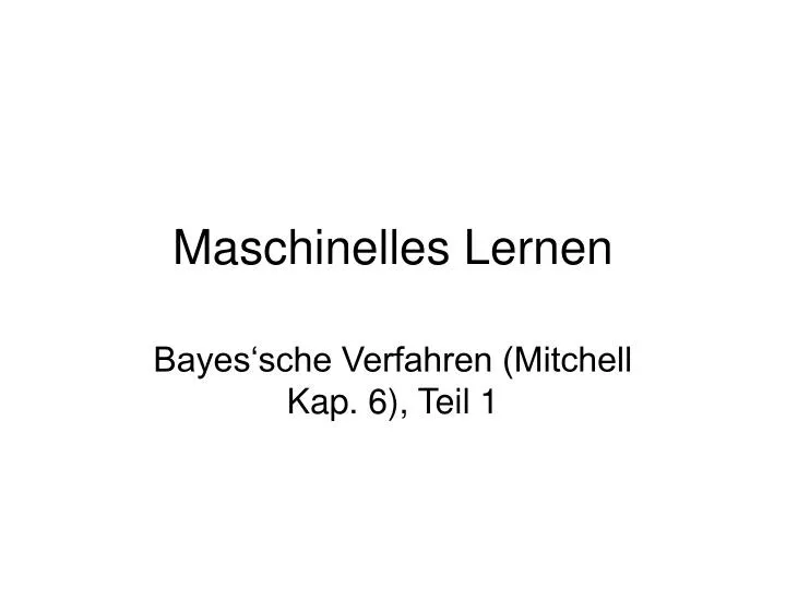 maschinelles lernen