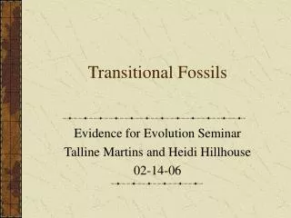 Transitional Fossils