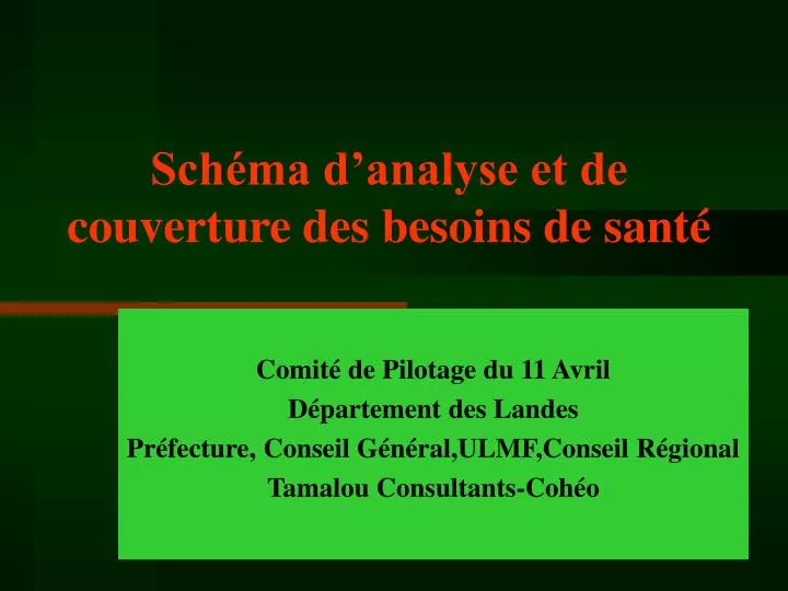 sch ma d analyse et de couverture des besoins de sant