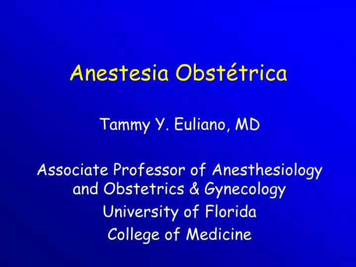 anestesia obst trica