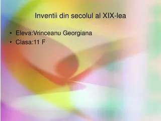 inventii din secolul al xix lea