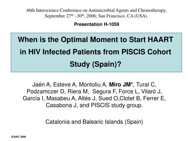 when is the optimal moment to start haart in hiv infected patients from piscis cohort study spain