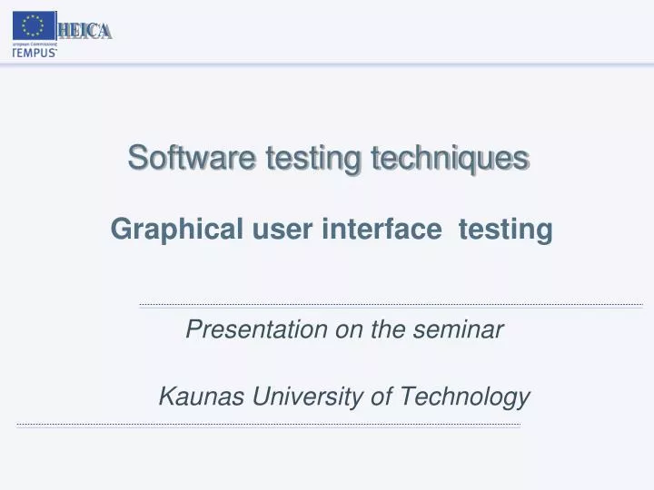 software testing techniques graphical user interface testing
