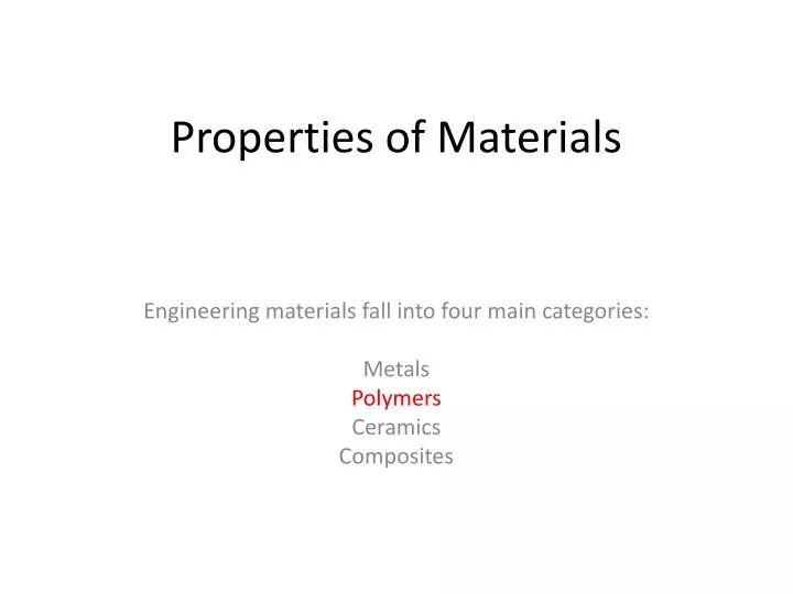properties of materials