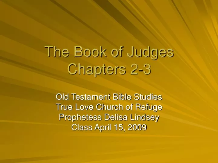 the book of judges chapters 2 3