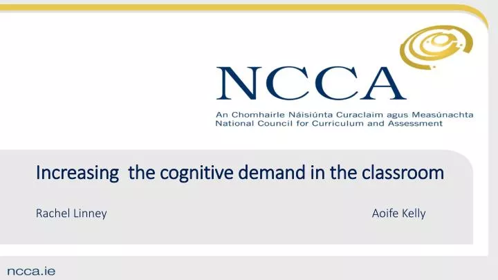 increasing the cognitive demand in the classroom rachel linney aoife kelly