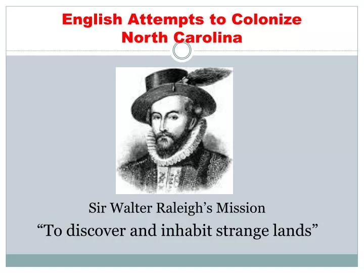 english attempts to colonize north carolina