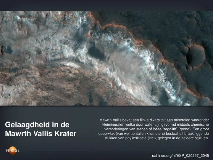 gelaagdheid in de mawrth vallis krater