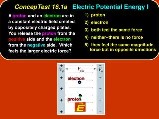 ConcepTest 16.1a Electric Potential Energy I
