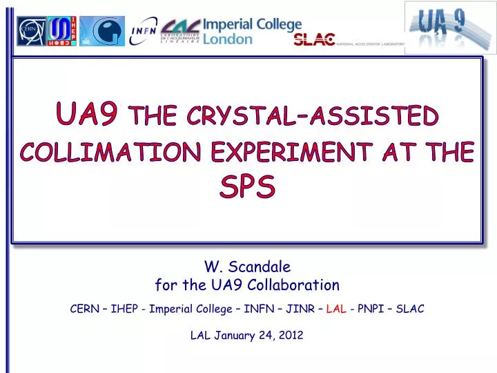 ua9 the crystal assisted collimation experiment at the sps