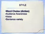 STYLE - slide 1