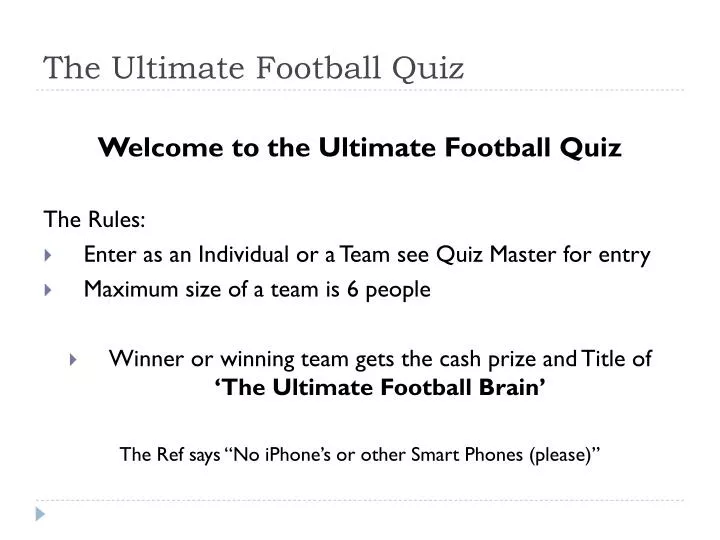 the ultimate football quiz