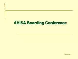 AHISA Boarding Conference