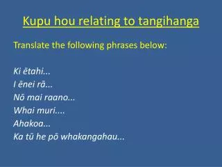 kupu hou relating to tangihanga