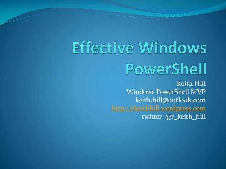effective windows powershell