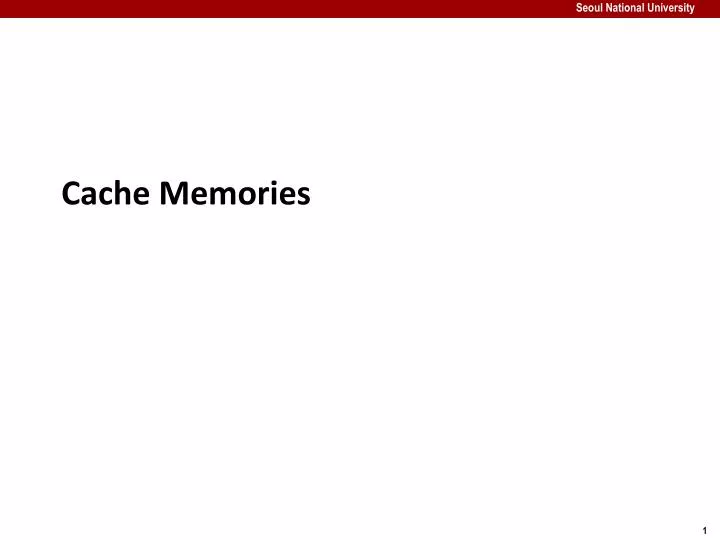 cache memories