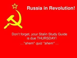 Russia in Revolution!