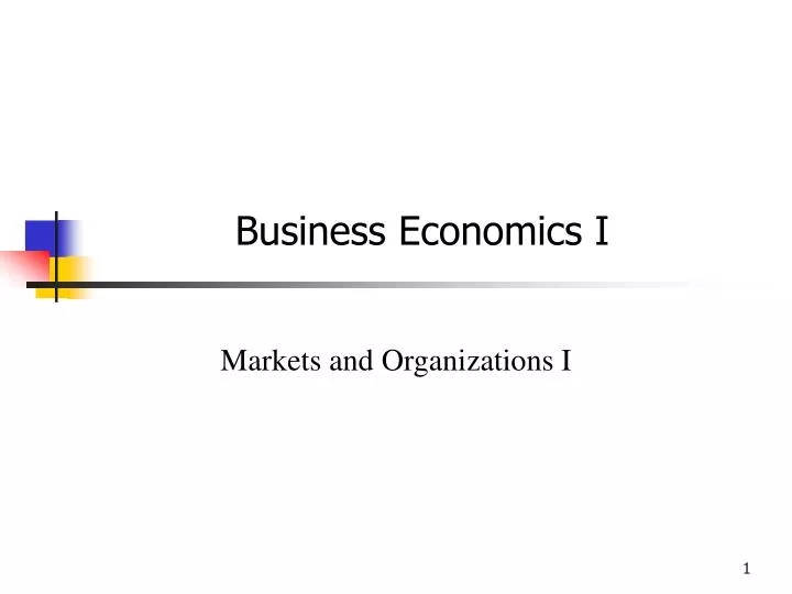 business economics i