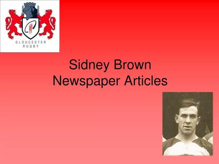 sidney brown newspaper articles