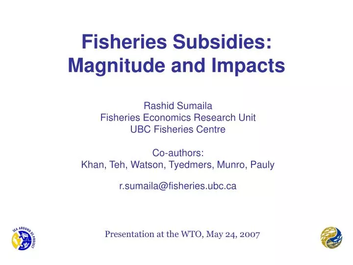 fisheries subsidies magnitude and impacts