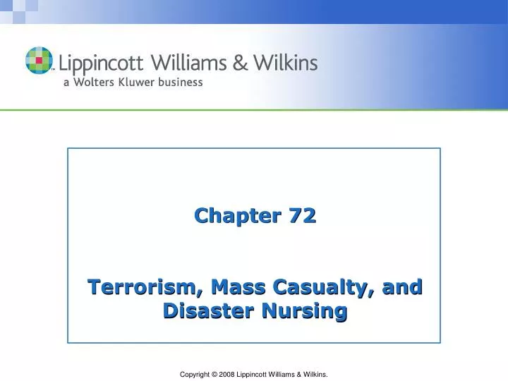 chapter 72 terrorism mass casualty and disaster nursing